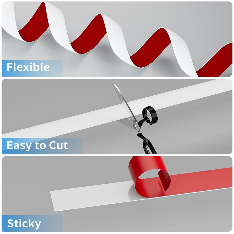 Greymond Floor Transition Strip Cover Strips, Self Adhesive Vinyl Flooring Transitions Divider for Carpet,Threshold,Floor Tiles and Gaps, 20FTx1.57in(White) - Image 4